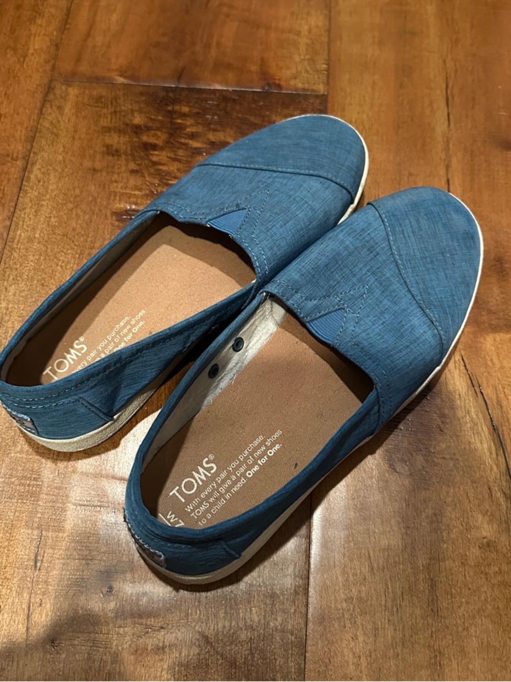 TOMS Women’s Classic Slip-On Moccasins in Denim Blue